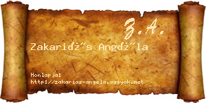 Zakariás Angéla névjegykártya